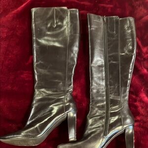 Elegant Brown Leather Knee-High Boots